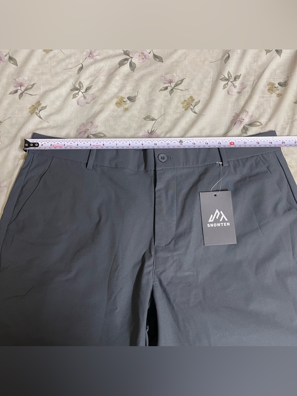 Men's Dark Grey Flat-Front Performance Shorts - Picture 6 of 9